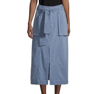 Free People Catching‎ Feelings Utility Inspired Midi Skirt Sz 4